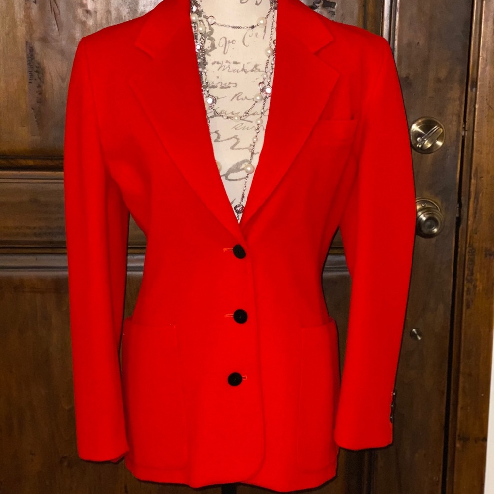 Escada Margaretha Ley Women’s 36 Red Wool Jacket.